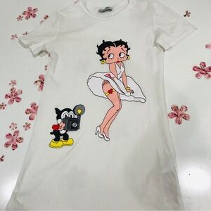 Moschino White T-Shirt with Graphic Design